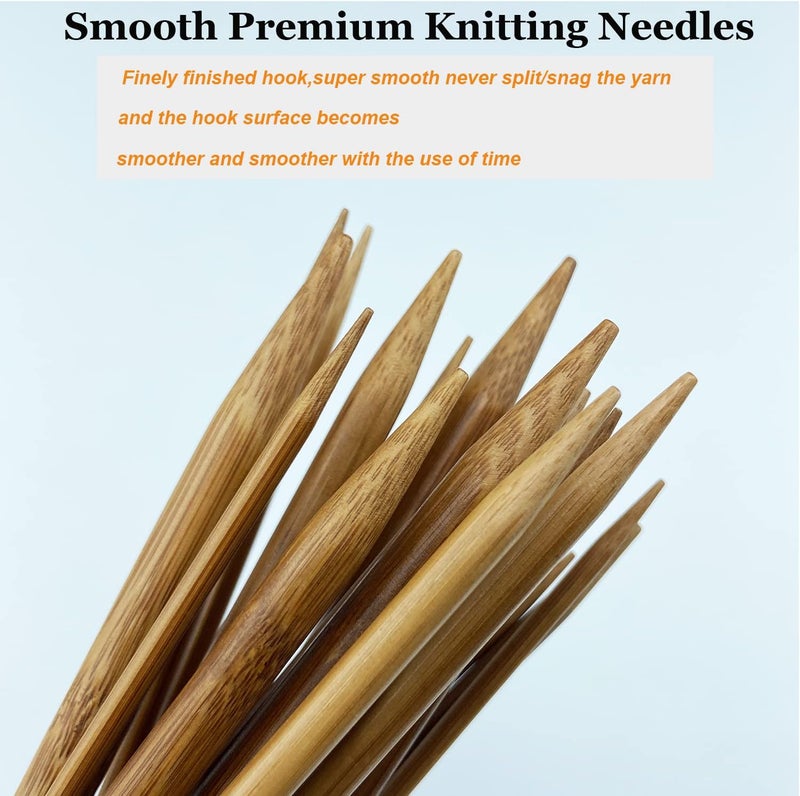 Mdoker Bamboo Knitting Needle Straight Single Pointed Sweater Knitting Needles 10-inch Length for Handmade DIY Knitting Projects,Size US 8(5mm) - Image 1